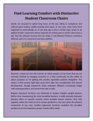 Find Learning Comfort with Distinctive Student Classroom Chairs!.docx