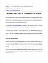 Know the Many Steps of Solar Panel Manufacturing.pdf