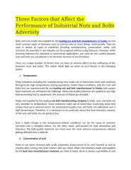 Three Factors that Affect the Performance of Industrial Nuts and Bolts Adversely - Télécharger - 4shared  - supers crews