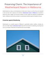 Preserving Charm The Importance of Weatherboard Repairs in Melbourne.pdf